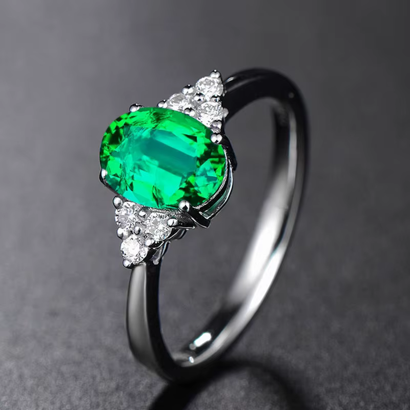Bague en argent Sterling 925 pour femmes, magnifique pierre de Zircon vert brillant, bijoux fins de 