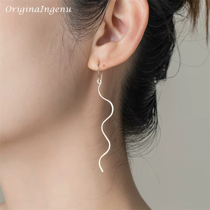 Boucles d'oreilles en argent Sterling 925 véritable, bijoux faits à la main remplis d'or, lignes min