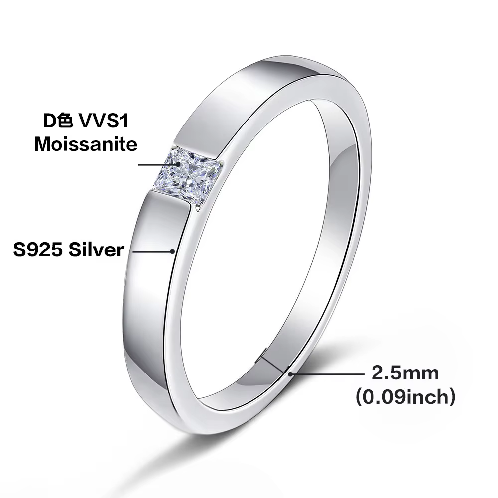 Bague de Couple en or blanc 18 carats pour hommes et femmes, bijoux de créateur, couleur VVS1 D, dia