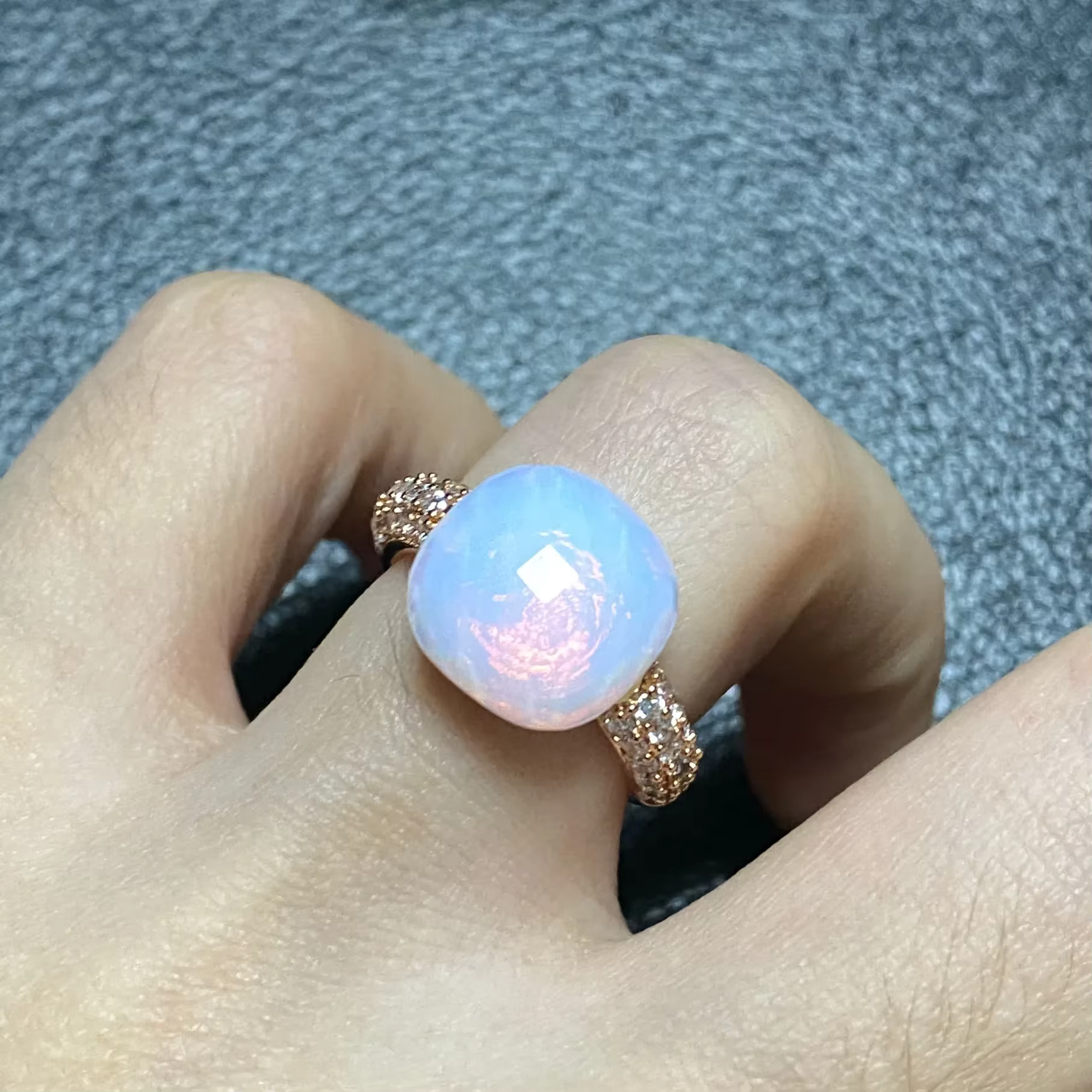KAISQJEW – bague plate en Zircon cristal rose pour femmes, Design Original, Style bonbon, bijoux à l