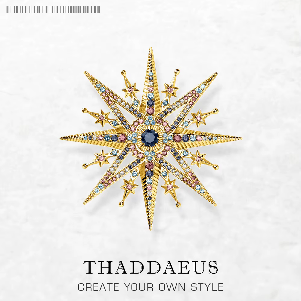 Broche plaquée or étoile royale colorée, flambant neuf, bijoux fins, cadeau bohème pour femmes en ar