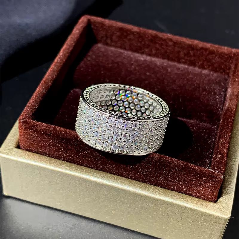 Bague plaquée argent 925 pour homme, cinq nucleoFull, diamant flash, bijoux de fête, cadeau de maria