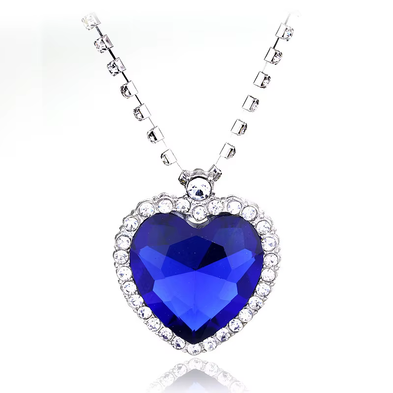 Film TITANIC coeur de l'océan collier amour pour toujours bleu rouge cristal pendentifs collier femm