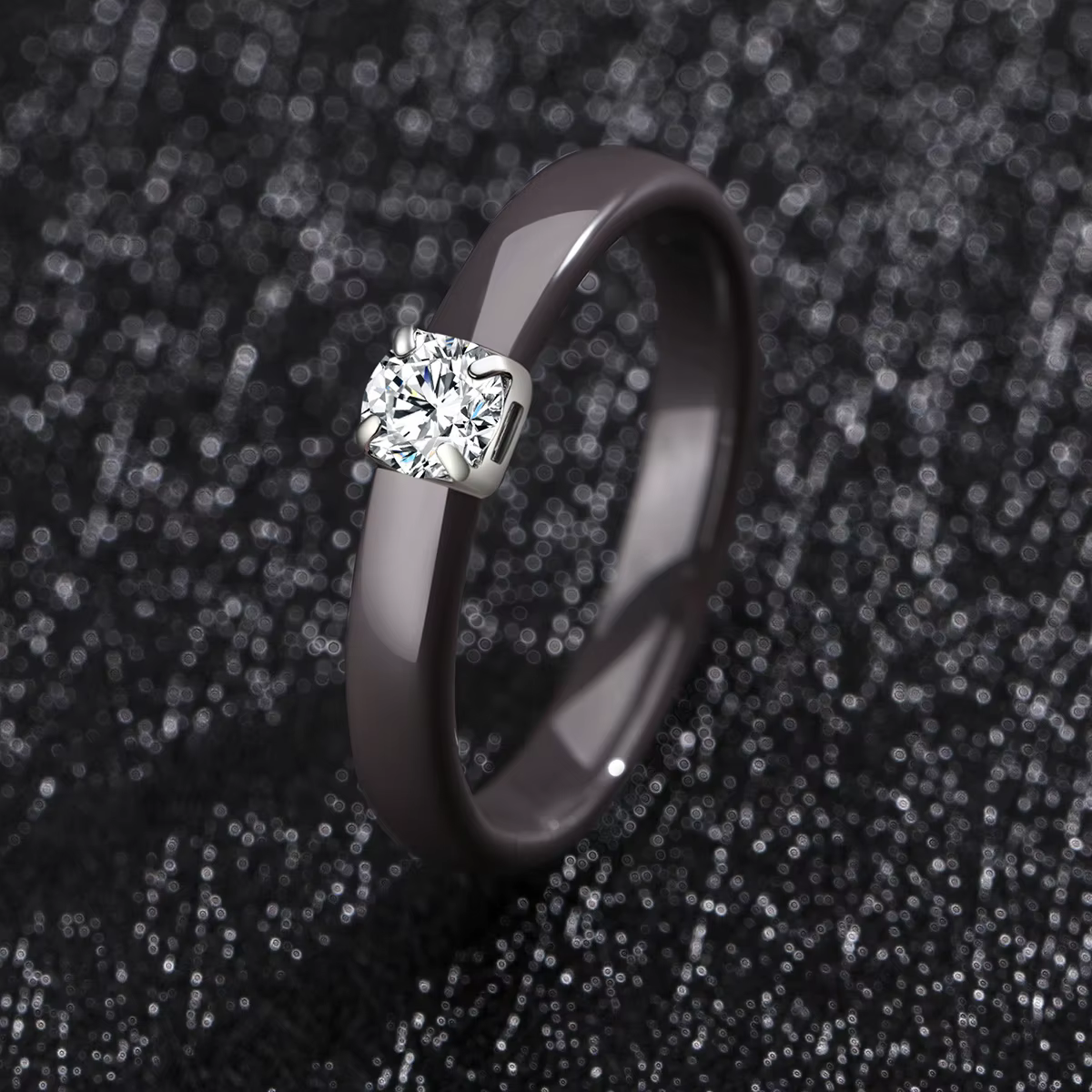 Bague de promesse classique pour femme, alliance en céramique 3 mm fine et minimaliste, bagues de fi