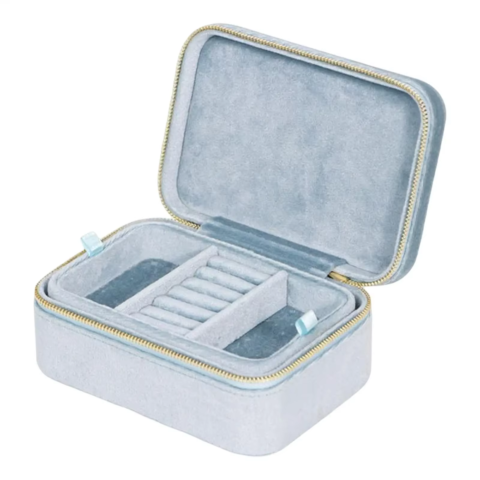 Lbarley Double couche bijoux organisateur boîte cadeau léger stockage voyage étui à bijoux pour bagu