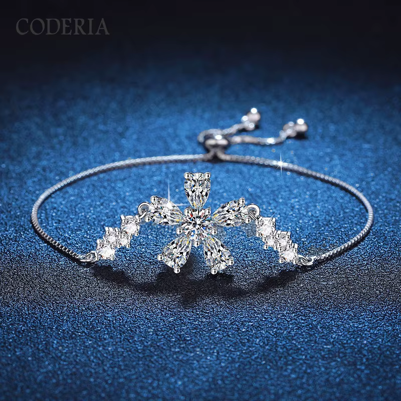 Bracelet en argent regardé 2025 plaqué or 18 carats, bracelet réglable, Mosanite 0.5 carats, aucune 