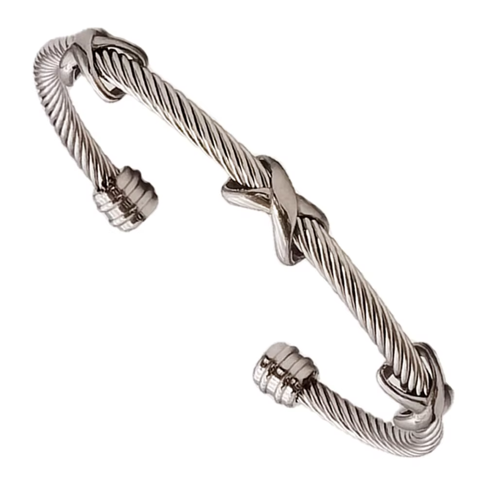 Bracelets en fil d'acier inoxydable, bracelet avec soudure, accessoires en forme de 8, 4 couleurs, c