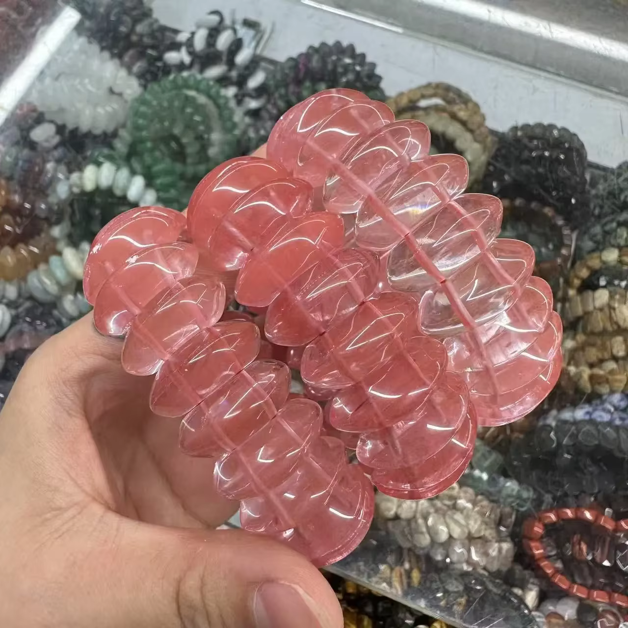 Pierre naturelle AAA de bonne qualité, jaspe rouge, cristal Onxy noir, Fluorite, énergie charmante, 