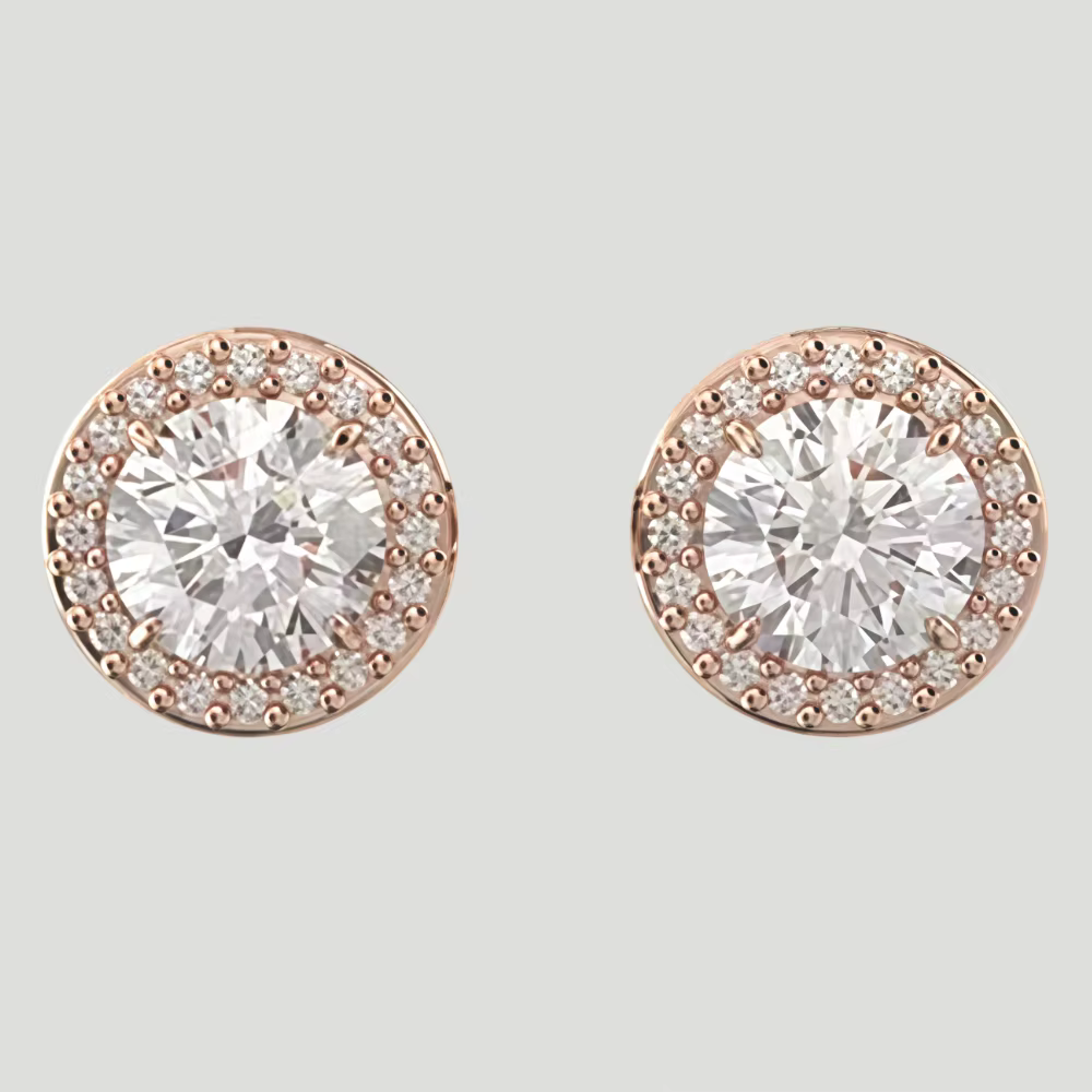 Ensemble de bijoux rond en or rose S925, boucles d'oreilles, bracelet, collier uniques, pour tous le