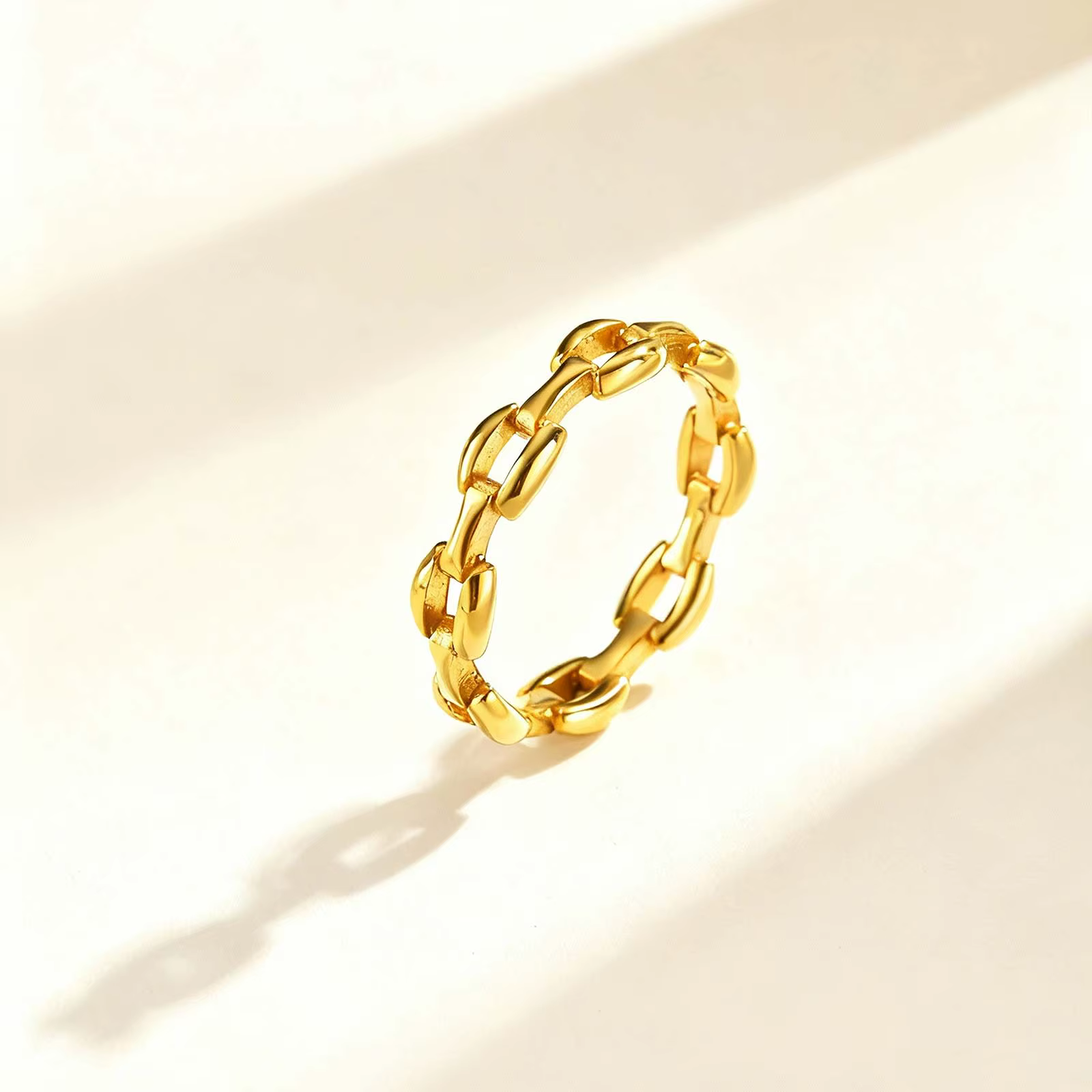 Bague chaîne à bracelet Simple pour femmes, bagues de montre minimalistes en acier inoxydable de cou