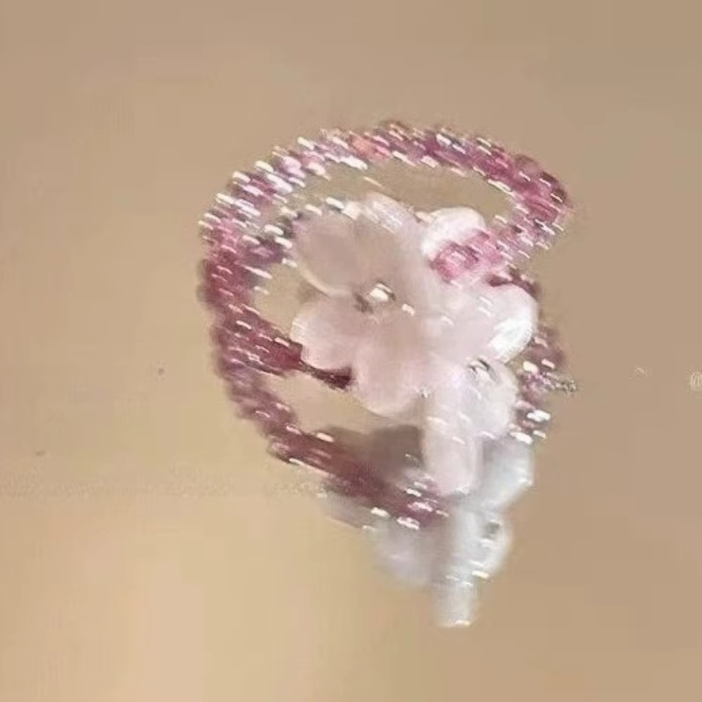 Bague en acrylique fleur violette, nouveau style coréen, bague d'index lys blanc, perles élastiques,