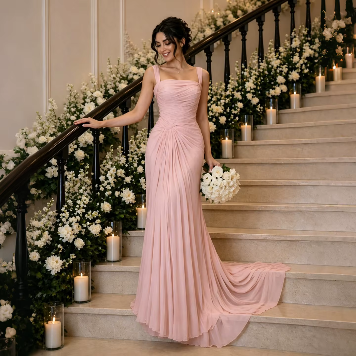 Robe de soirée plissée élégante Sharon Said 2026 pour mariage, anniversaire, bal de promo, drapée, f