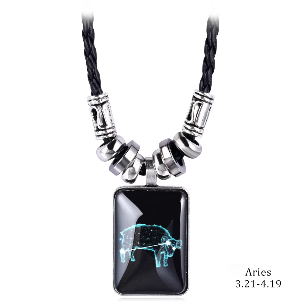 Collier pendentif personnalisé pour homme et femme, design constellation galAct, 12 signes du zodiaq