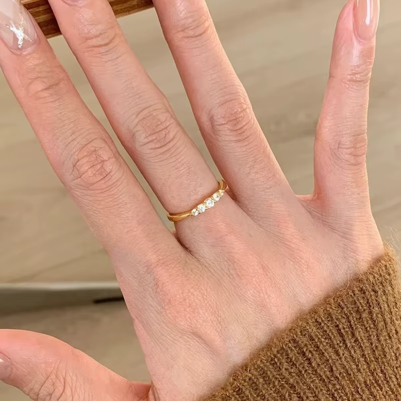 ANENJERY – bague fine en Zircon incrusté de couleur or argent pour femmes et hommes, Design de luxe,