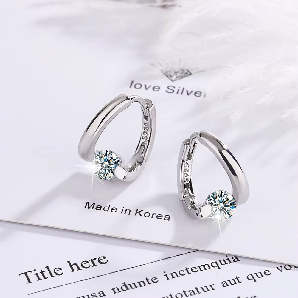 Boucles d'oreilles Advanced Sense, clous en diamant, créoles pour femme, simples et polyvalentes, bi