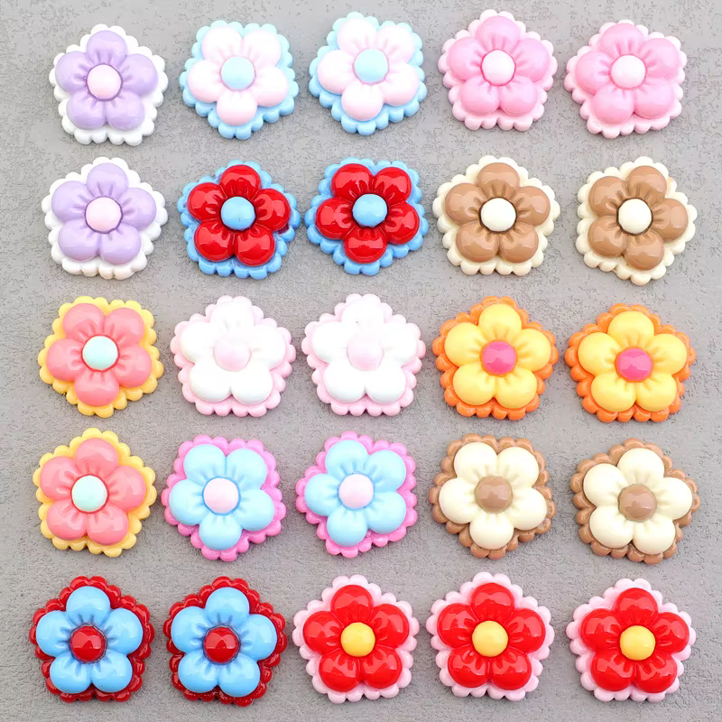 Pendentif en résine en forme de fleur à cinq pétales, 10 pièces, accessoires de bijoux faits à la ma