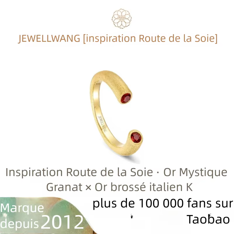 JEWELLWANG Bague ouverte ajustable en grenat naturel, bijoux minimalistes brossés italiens, accessoi