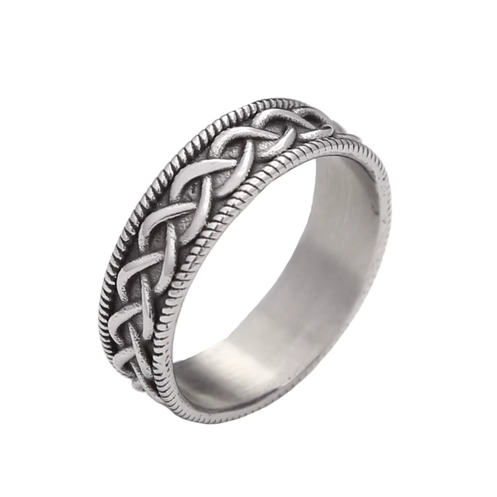 Bague Vintage Viking à nœud celtique pour hommes et femmes, en acier inoxydable 316L, Punk, mode nor