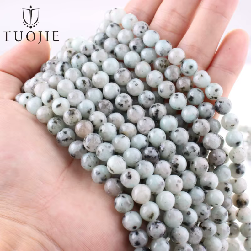 Perles de pierres précieuses naturelles rondes pas chères de 6/8/10 mm, jaspe kiwi, jaspe lotus, pou