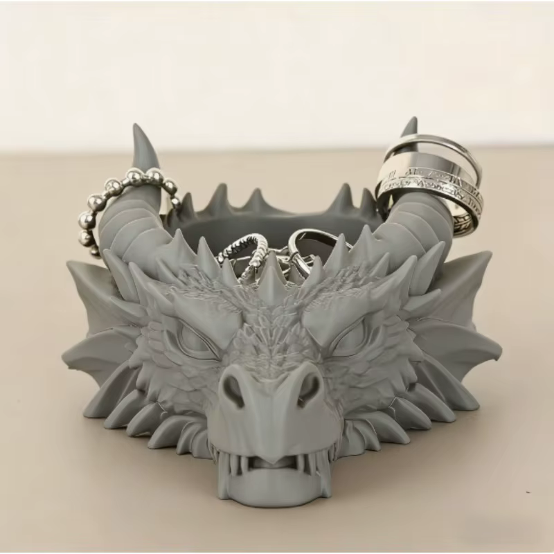Décoration de bureau tête de dragon gothique stylée, Organisateur de bijoux série sombre, Ornement p