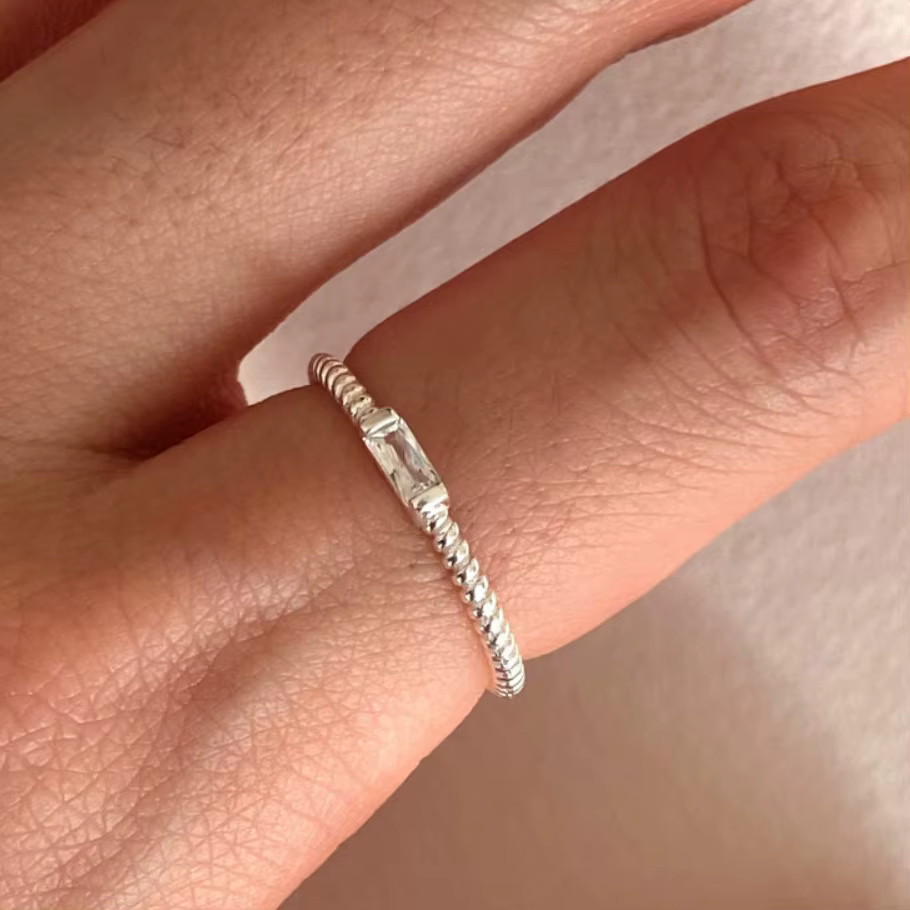 Bague de rencontre en argent Sterling 925, bagues carrées en Zircon pour femmes, accessoires de bijo