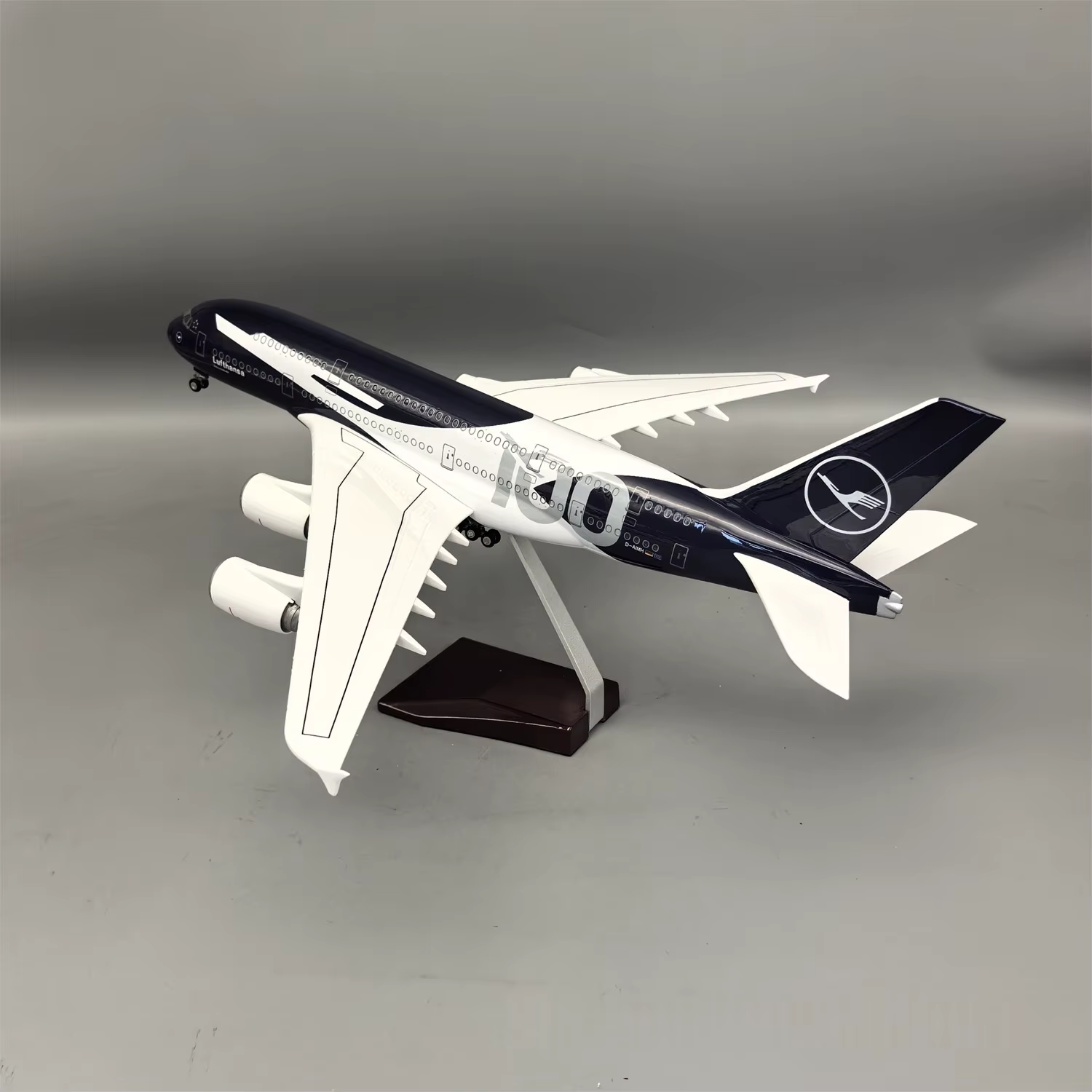 Modèle d'avion Lufthansa A380 100e anniversaire, 46 cm, échelle 1/160, en résine avec roues et lumiè