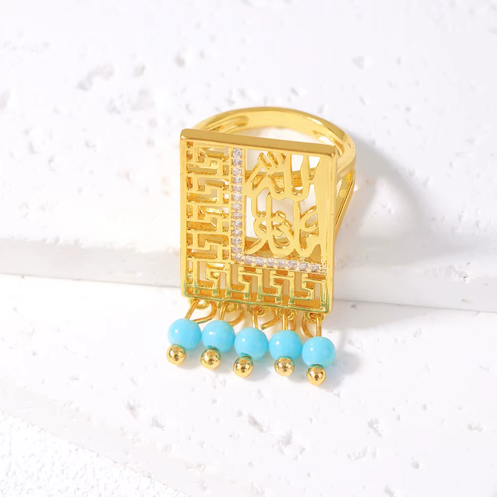Grands anneaux Hip Hop plaqués or 21 carats, mode arabie saoudite, bague de mariage de mariée du Nig