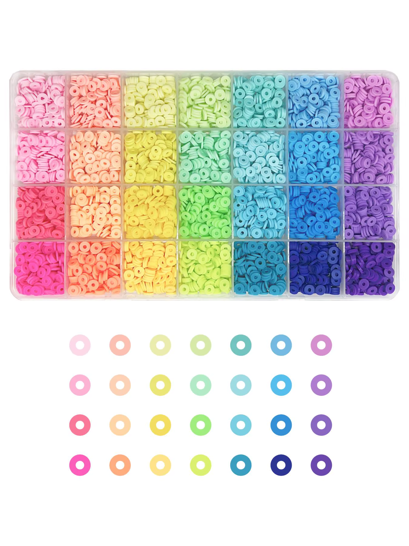 Kit de fabrication de bracelets en argile polymère, 4200 pièces, 28 couleurs, perles Heishi d'espace