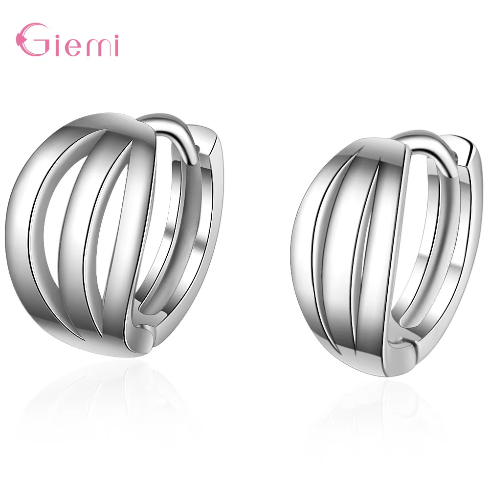 Simper personnalité 925 en argent Sterling 3 couches boucles d'oreilles pour femmes fille multicouch