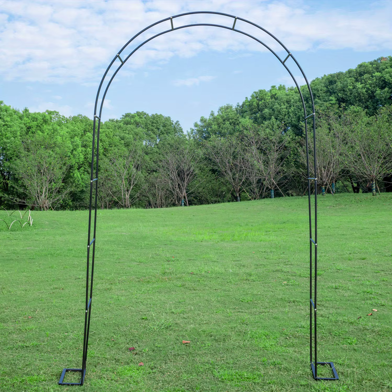 En treillis d'arc de jardin en métal à assembler élevé, 2 tailles, tonnelle de jardin pour plante gr