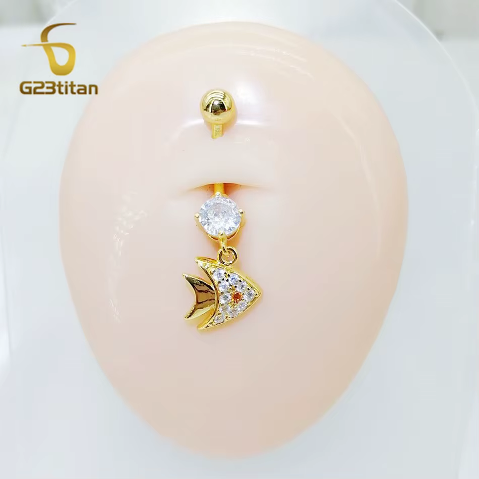 Anneau de nombril en Zircon rouge néo-gothique, Piercing de ventre en titane G23, bijoux de plage Se