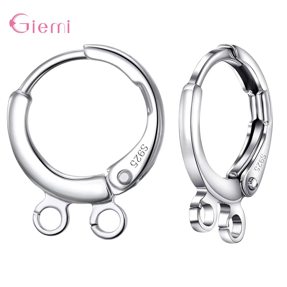 Nouveautés en gros 925 argent cerceau boucle d'oreille bricolage accessoire à la main boucle d'oreil