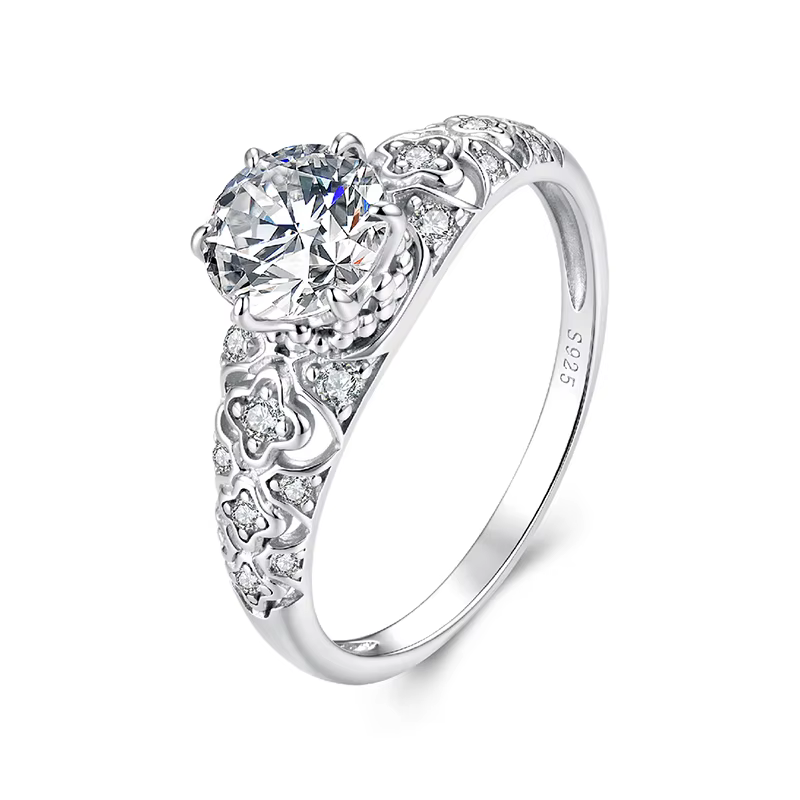 Bamoer – bague Moissanite U 1CT en argent Sterling 925, design unique et creux, certifiée, bijoux fi