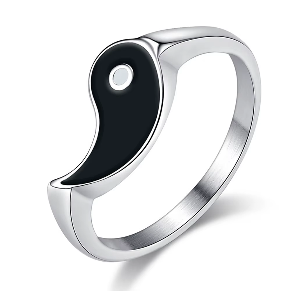 Bague en acier titane pour hommes et femmes, matiques de couple en acier inoxydable, chapelle Tai, d