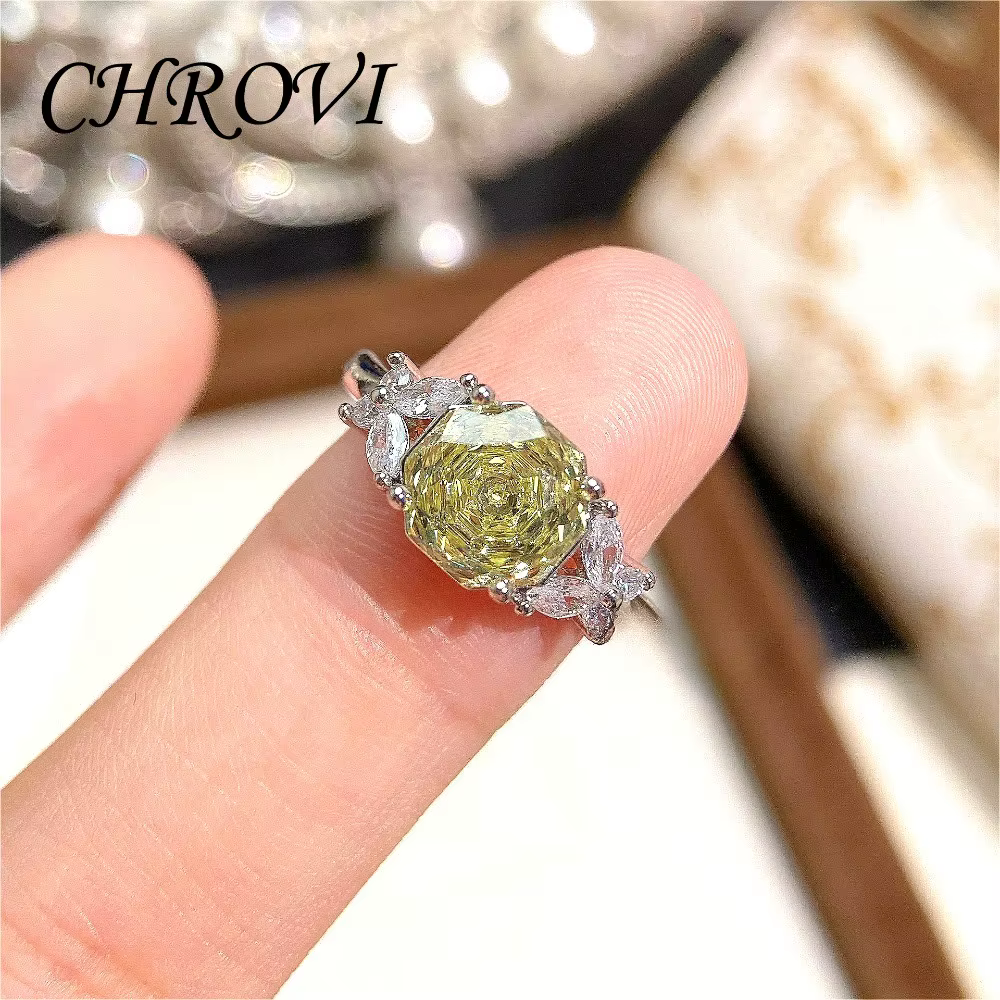 Nouvelle bague octogonale Millennium Rose en argent sterling 925 incrustée de diamants, bague papill