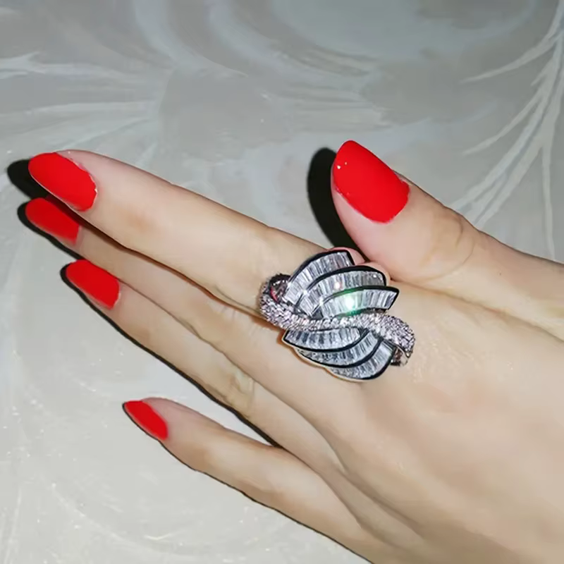 Bague vintage en or blanc 14 carats avec diamant de laboratoire, pour femme et homme, idéale pour le