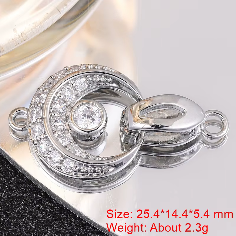Juya-Perles de Charbon Naturelles pour Bracelets et Colliers, Accessoires de Décoration DIY, Fermoir