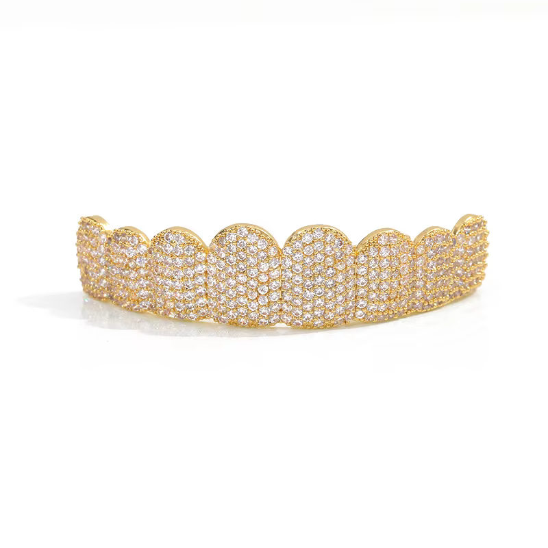 RACHELZ Hip Hop brillant cubique Zircon dents Grillz ensemble haut bas bouche pleine CZ pierre grill
