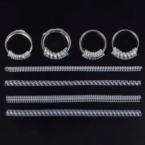 Ajusteur de taille de bague en silicone transparent, 4 pièces, pour bagues trop grandes