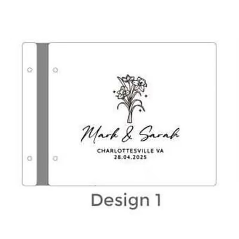 Livre d'or de mariage personnalisé en bois, pages épaisses, album de souvenirs pour invités, cadeau 