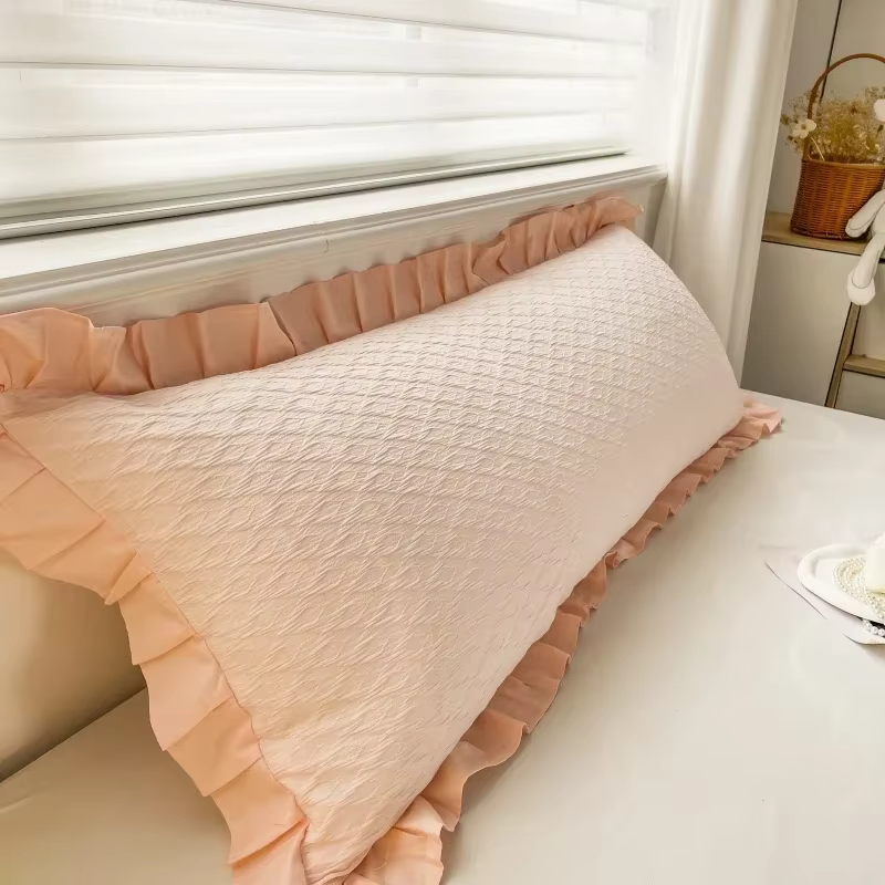 Juste de coussin à volants pour la maison, taie d'oreiller longue, literie en coton, textile, 1 pièc