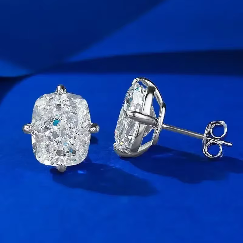 Top Daily Wear 4CT Boucles d'oreilles en diamant à haute teneur en carbone 100% Boucles d'oreilles e