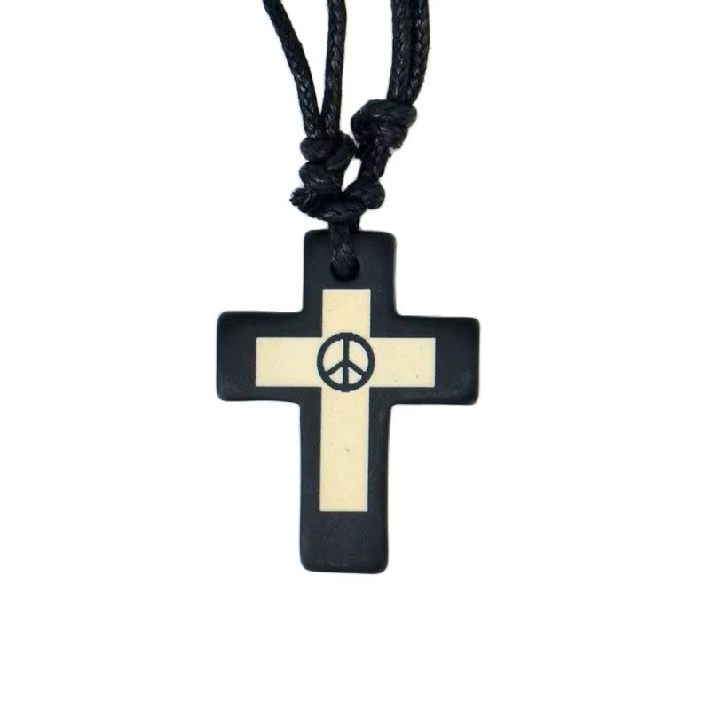 Signe de paix Sophia Collier pendentif en résine Carimplantée, Amulette, Cadeau porte-bonheur, Bijou