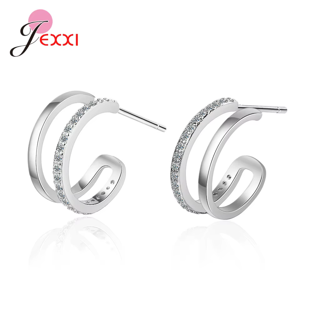 Boucles d'oreilles demi-cercle délicates pour femmes et filles, accessoire de bijoux de fête de fian