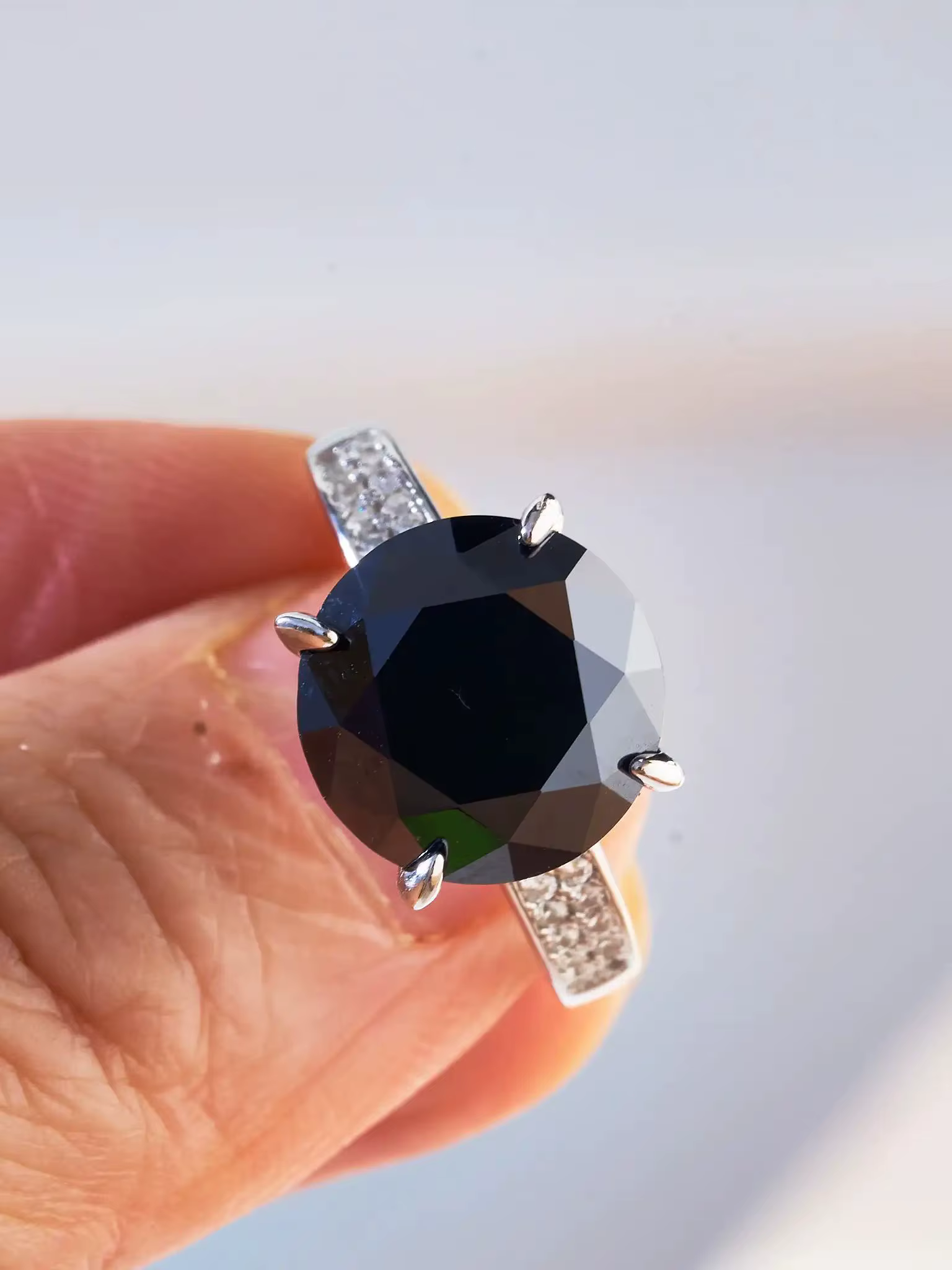 Bague en moissanite de 11 mm, 5 carats, couleur noire, alliances en moissanite pour hommes, bague en