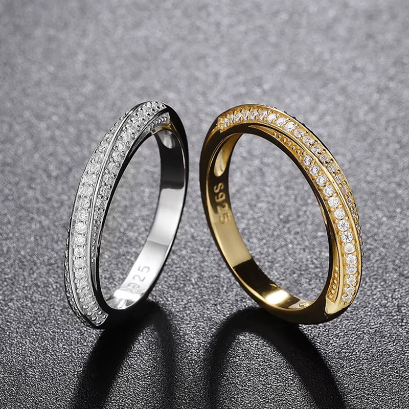 Bagues unisexes Moissanite et Zircon, bague en argent 100% véritable S925 pour hommes et femmes, lux