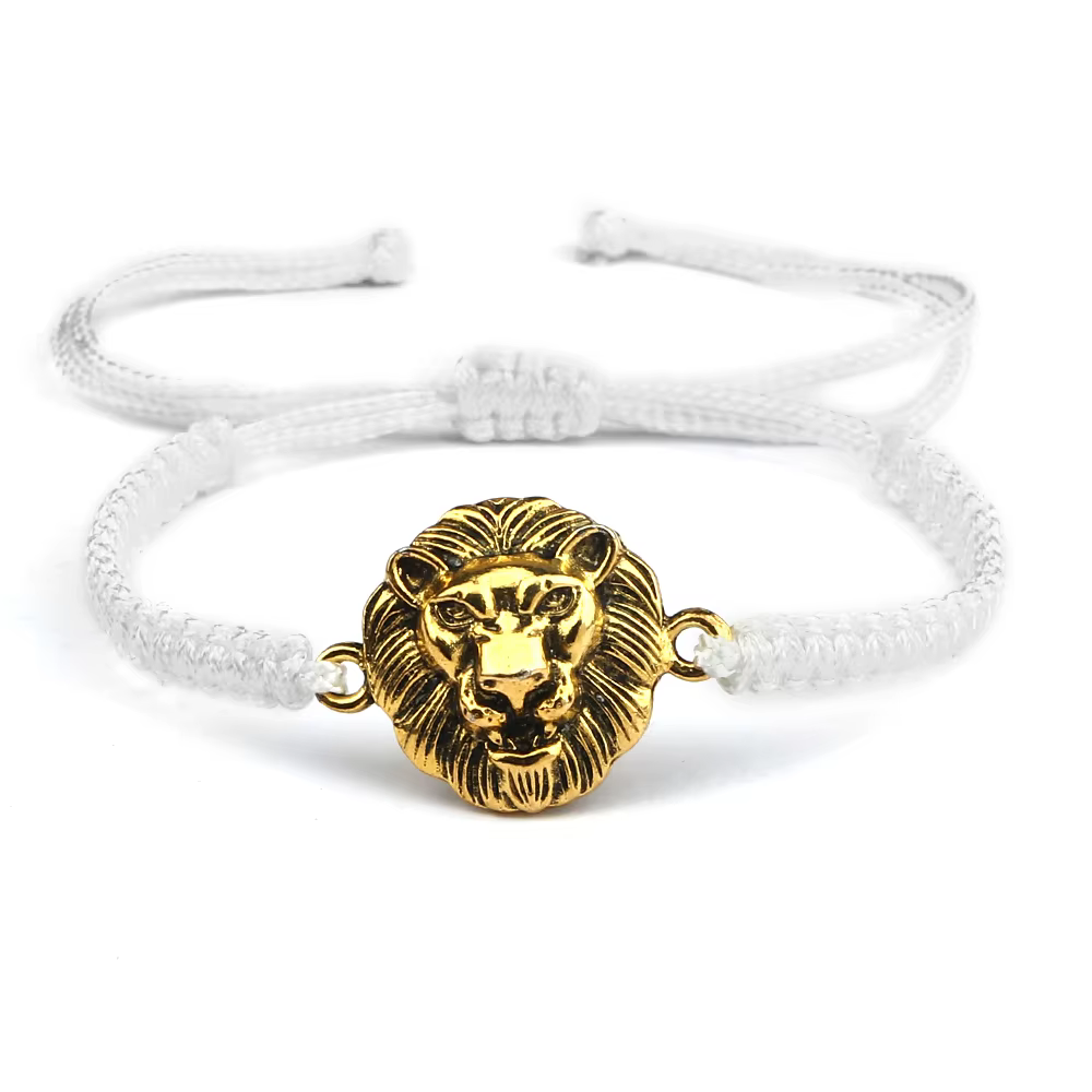 Bracelets tressés réglables en alliage pour hommes et femmes, bijoux faits à la main, breloque de tê
