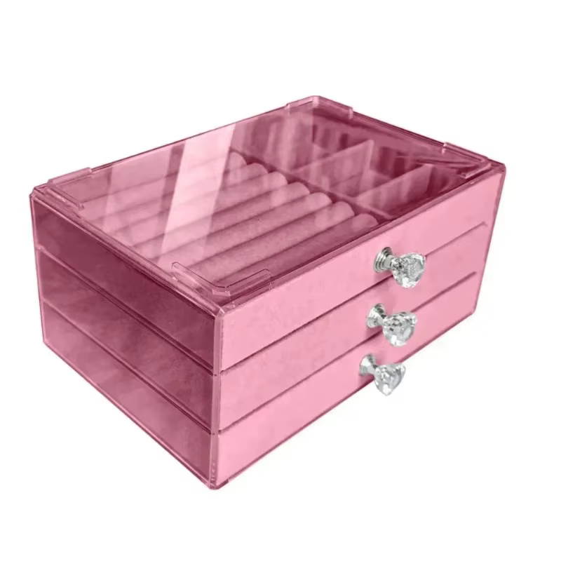 Boîte de rangement pour bijoux de bureau à 3 tiroirs, grande capacité, anti-oxydation, organisateur 