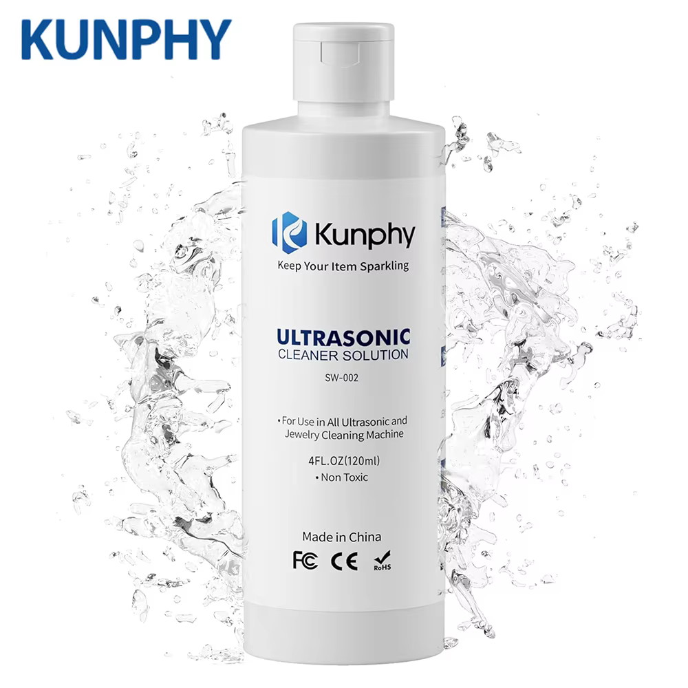 Solution de nettoyage ultrasonique 120 ml pour bijoux, lunettes, montres, nettoyant rapide et effica