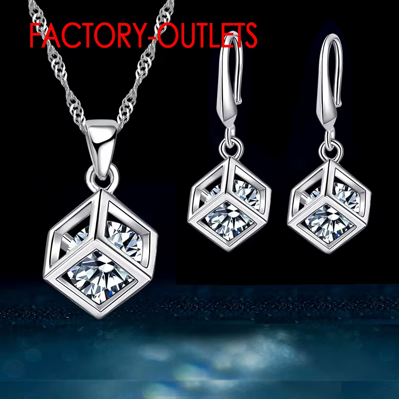 Colliers et boucles d'oreilles en argent Sterling 925, ensembles de bijoux à la mode, zircone cubiqu